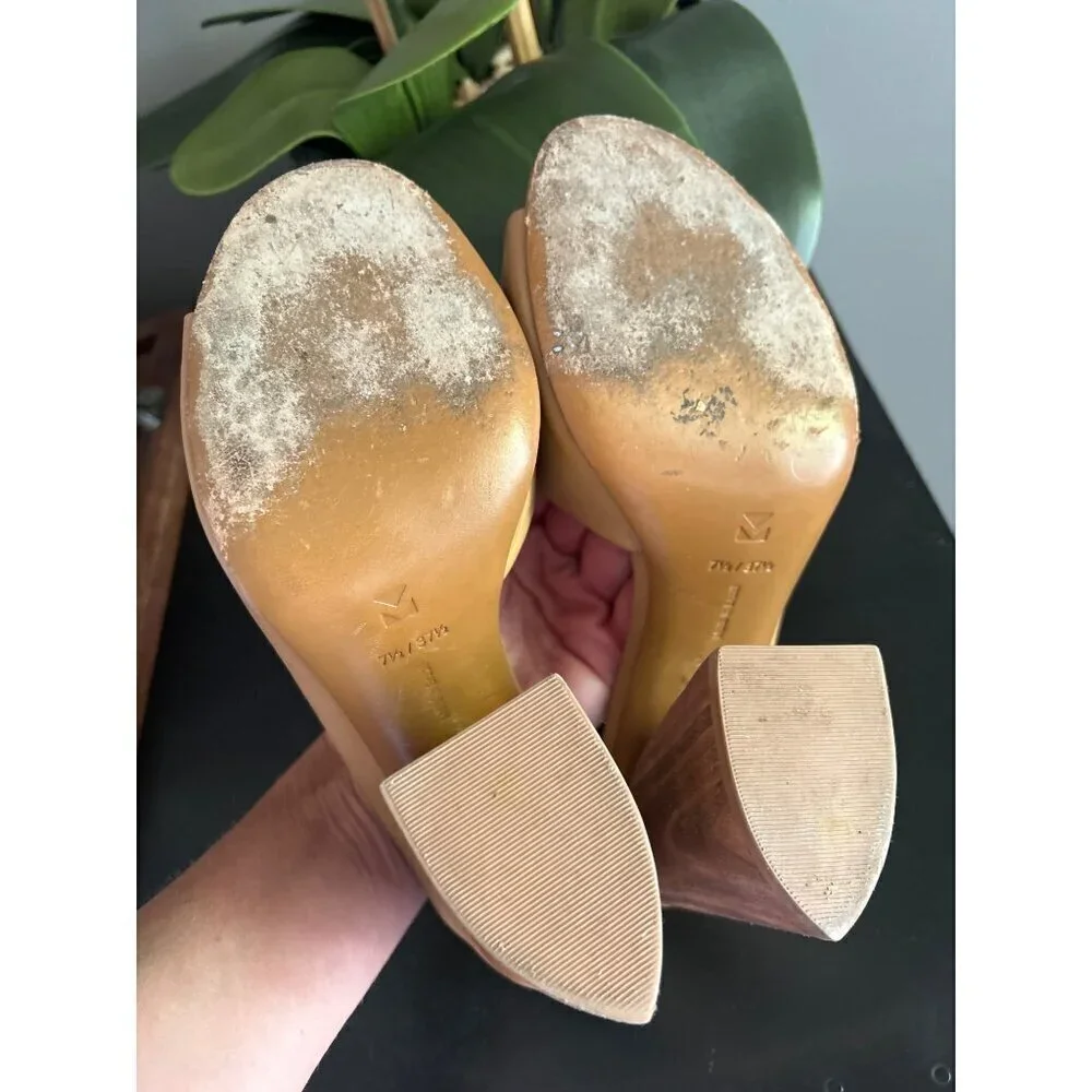 Mercedes Castillo Izar High Mule Sandal Sand Womens Size 7.5